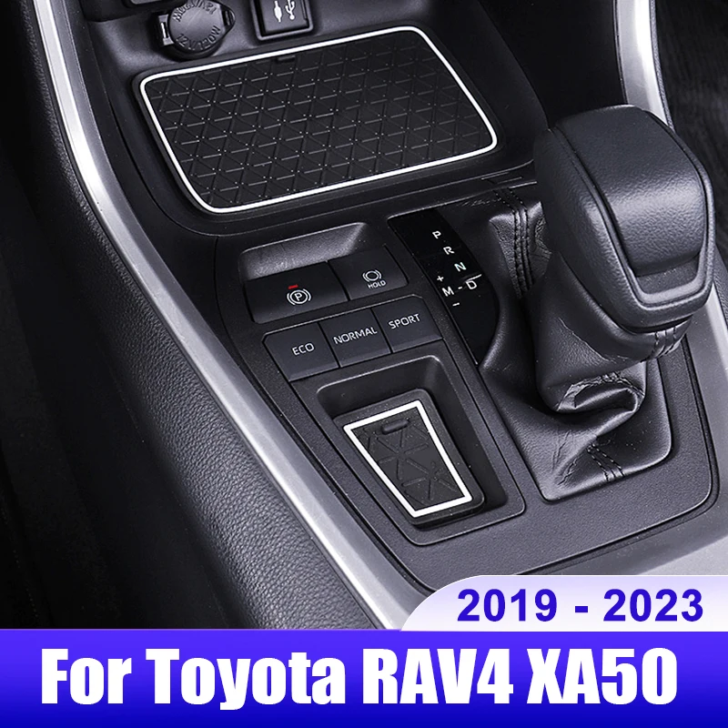 

For Toyota RAV4 2019 2020 2021 2022 2023 RAV 4 XA50 Hybrid Car Anti-Slip Gate Slot Cup Mat Door Non-slip Rubber Pad Accessories