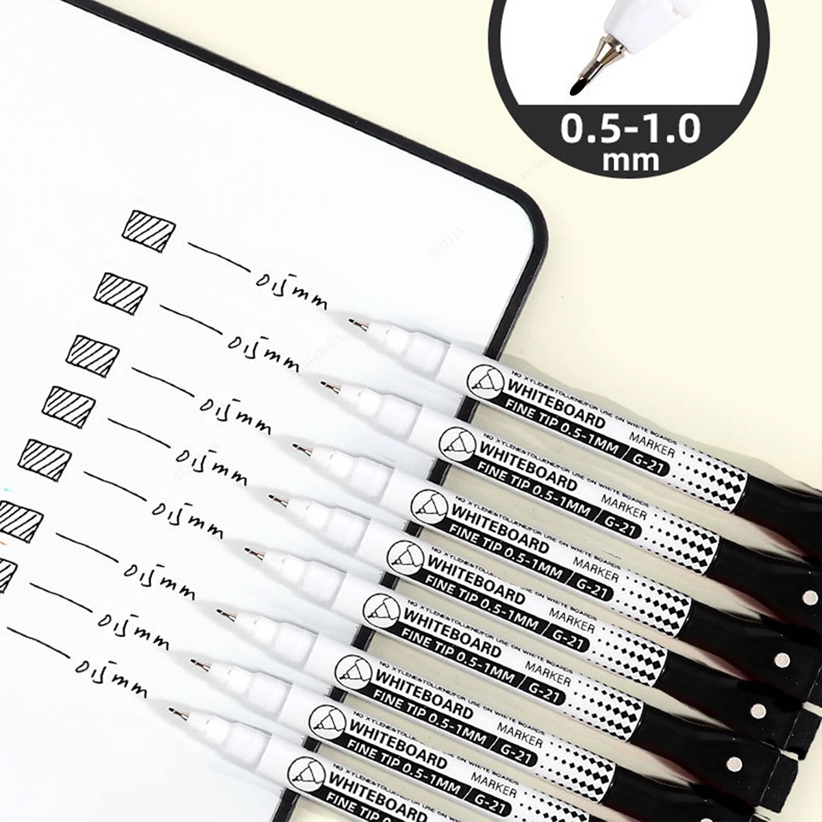 8pcs 0.5mm Magnetic Dry Erase Markers Color/Black Whiteboard Marker Pen Office School White Board Stationery Extra Fine Pens marker pens