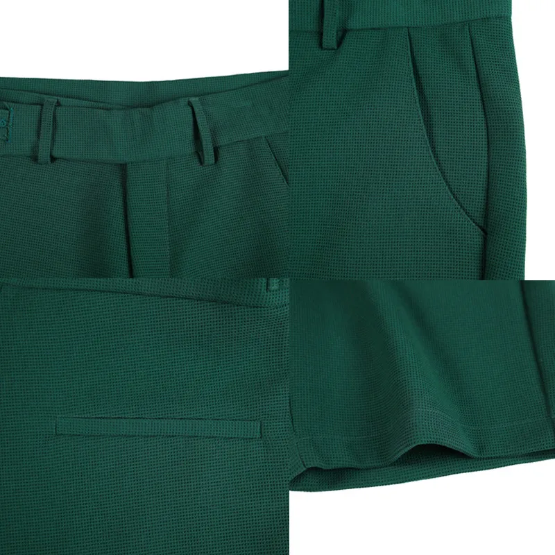 2023 Korean Style Men's Summer Casual Shorts/Male Slim Fit Fashion Solid Green Harlan Shorts Plus Size 29-36