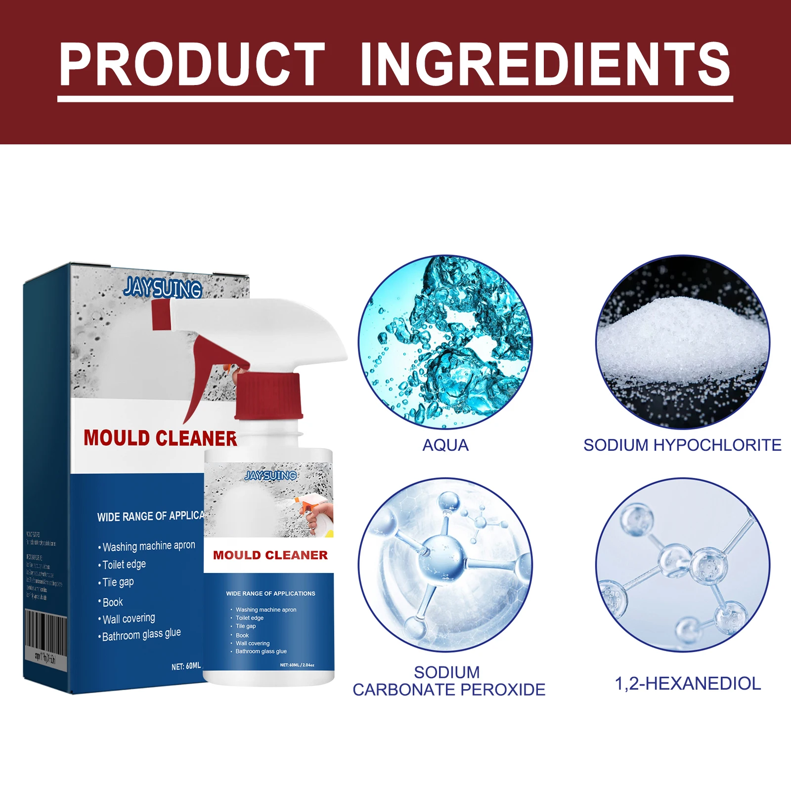 Foam Cleaner Ceramic and Wall Mildew Remover Home Cleaning Agent Washing Machine Mildew Remover Tile Sink Mildew Remover