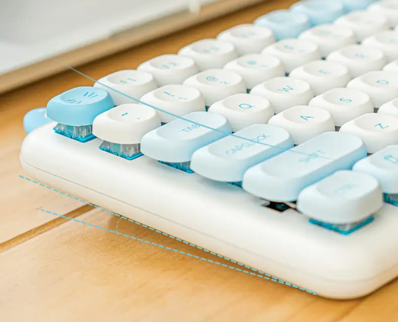 Iqunix m80 purry catワイヤレスメカニカルキーボード、kailhブルー 