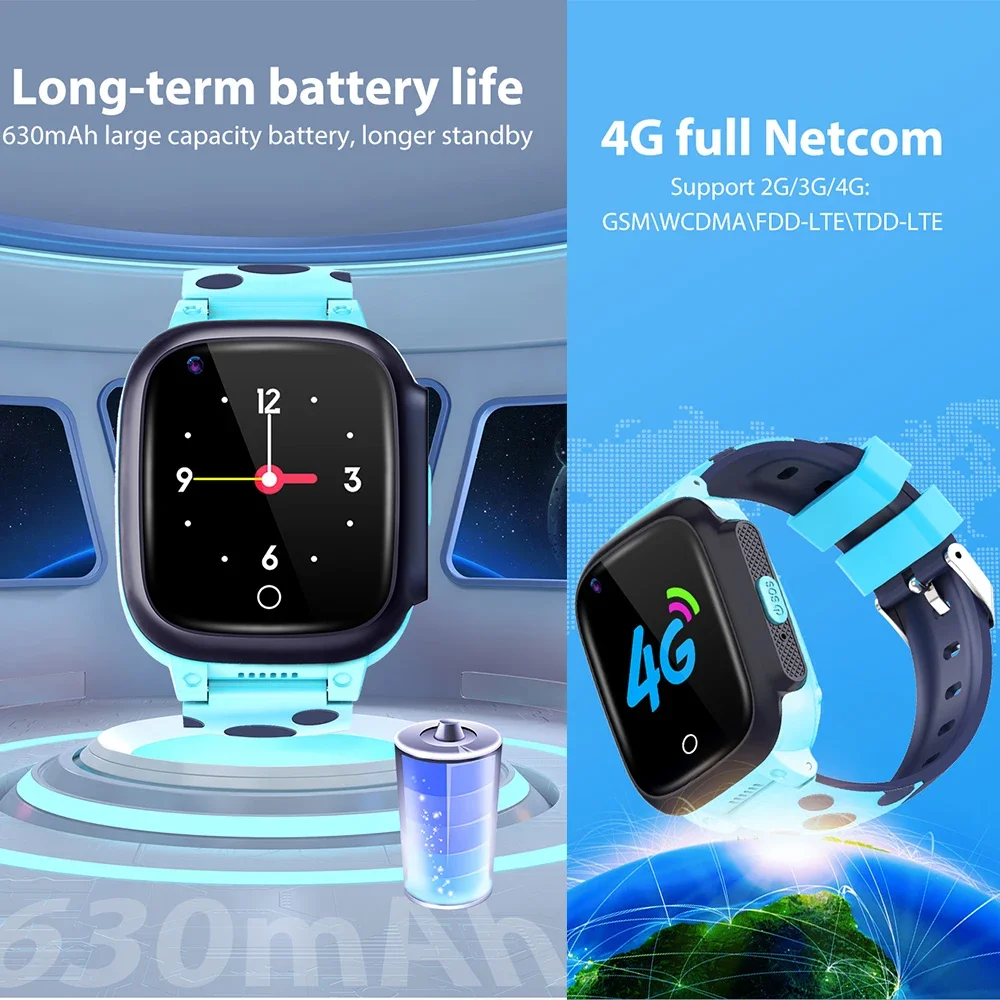 럭셔리 Y95H 어린이 스마트 워치 전화, GPS 방수 어린이 스마트워치, SOS 4G 와이파이 분실 방지 SIM 위치 추적기, HD 영상 통화