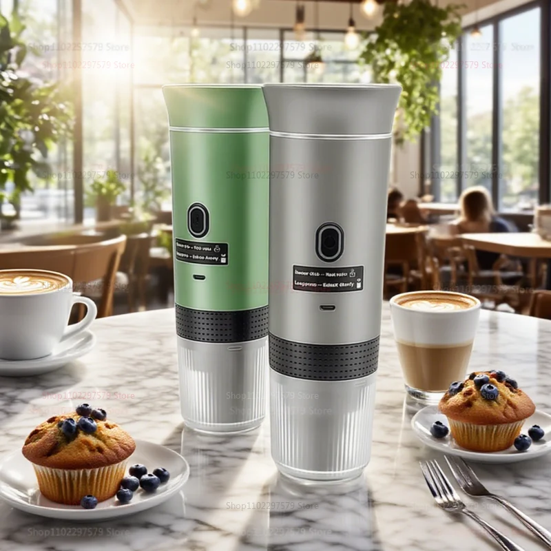 3 in 1 Wireless Heating Portable Coffee Maker for Capsule & Ground Coffee Car Use Home Camping Travel Quick Brew