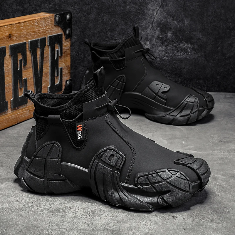 Men's  Boots Waterproof Wear-Resistant Anti-Slip Worksite Casual Shoes Zipper Design High-Accuracy Fashionable Boots - 3