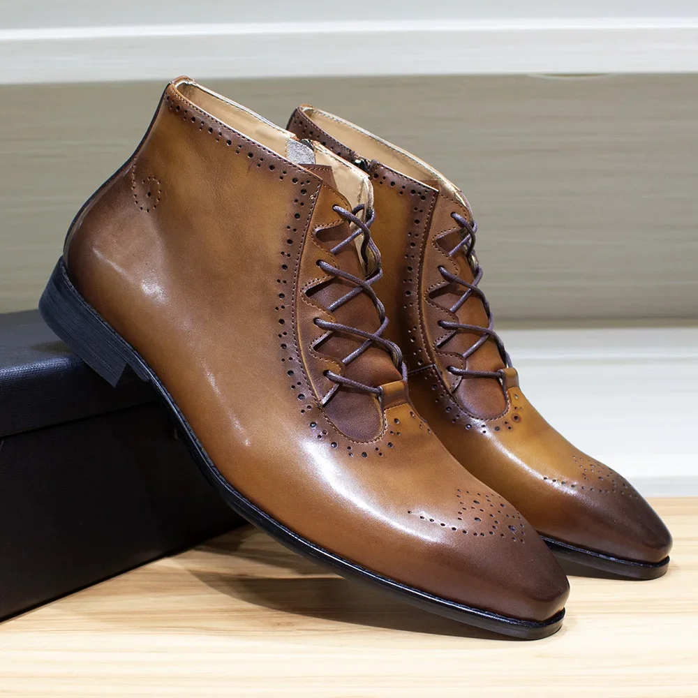 Stivaletto Uomo Nero Stivali Medi Da Uomo Stivaletti Con Cerniera