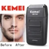 Kemei KM-1102 Barbeador Sem Fio Recarregável Para Homens lâmina gêmea recíproca barba navalha cuidados com o rosto multifunciona 2