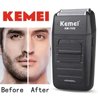 Kemei KM-1102 Barbeador Sem Fio Recarregável Para Homens lâmina gêmea recíproca barba navalha cuidados com o rosto multifunciona 2