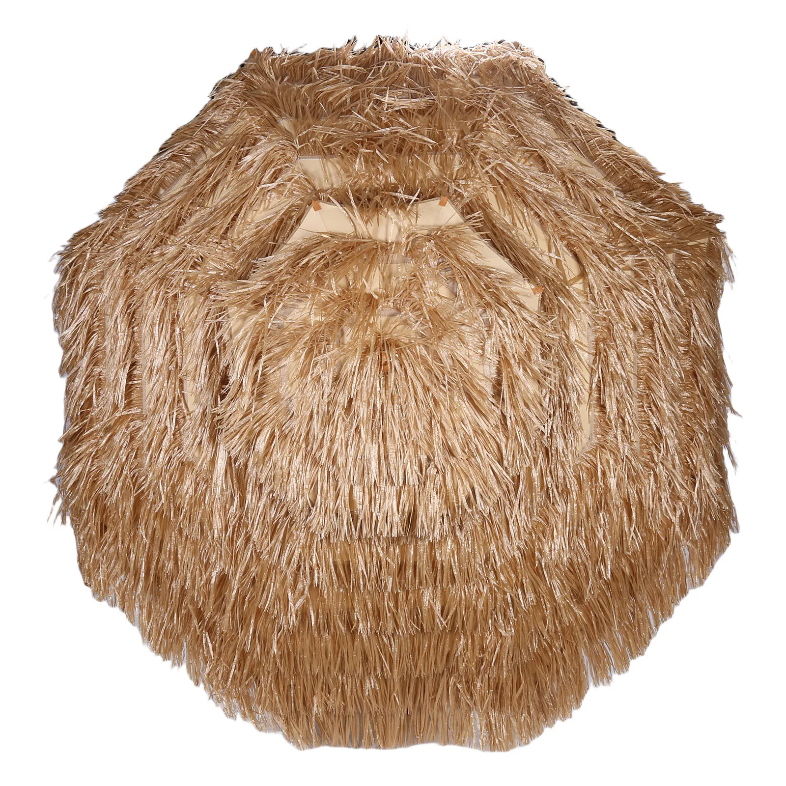 9ft Outdoor Simulation Straw Umbrella with 8 Ribs Outdoor Thatched Tiki Umbrella for Market Terrace Restaurant