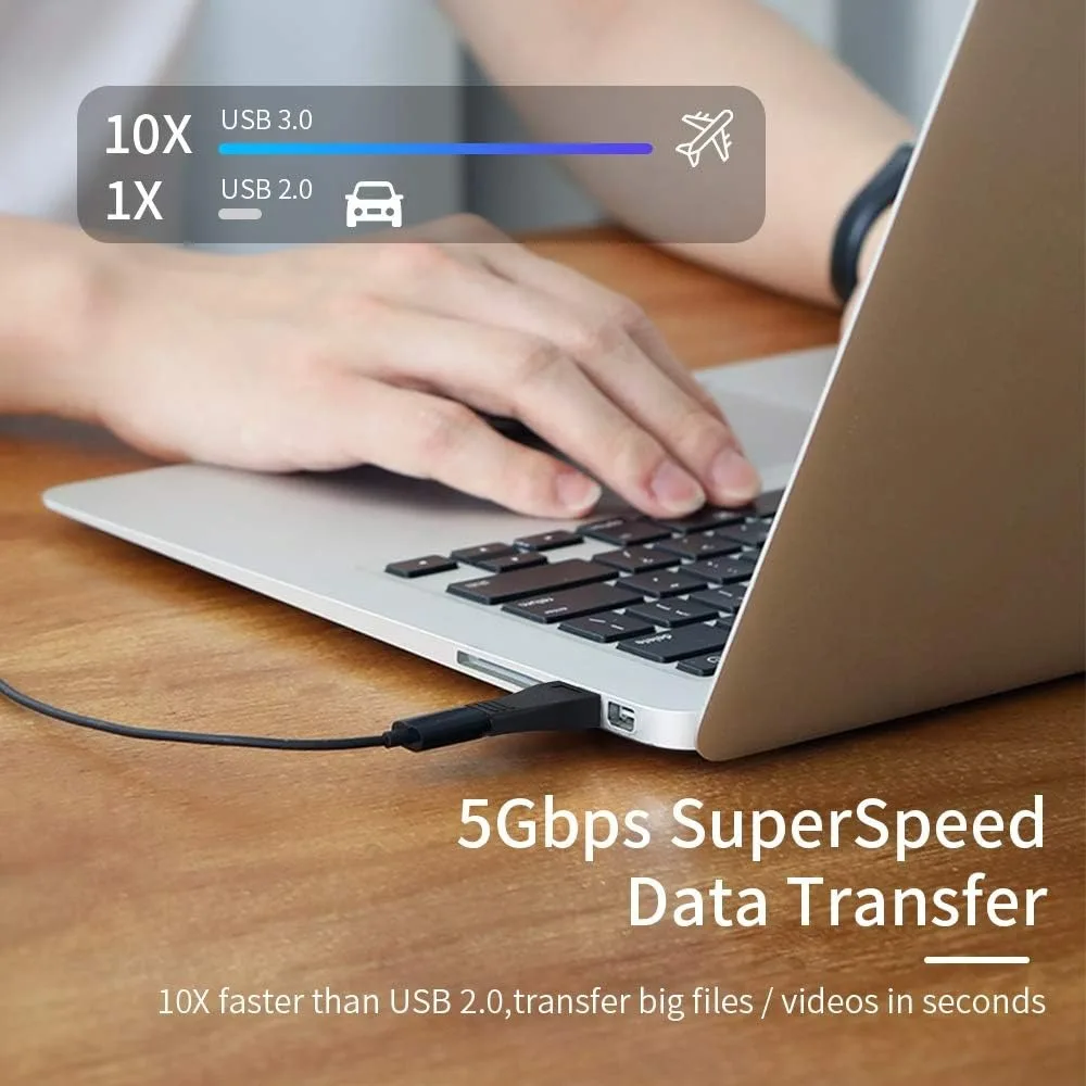 USB 3.0 - USB C OTG 어댑터 2개입 타입 C 암-수 고속 충전 5Gbps 데이터 동기화 (휴대폰, 태블릿 PC, 헤드폰용)