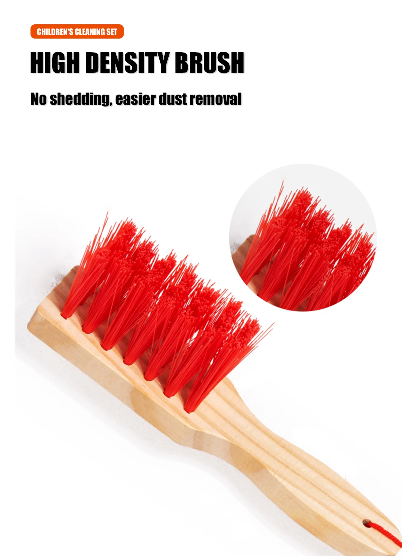 Montessori Wooden Cleaning Set Toy Broom Mop Set Little Boy Girl Simulated Children's Cleaning Tool Exercise Self-care Ability 5