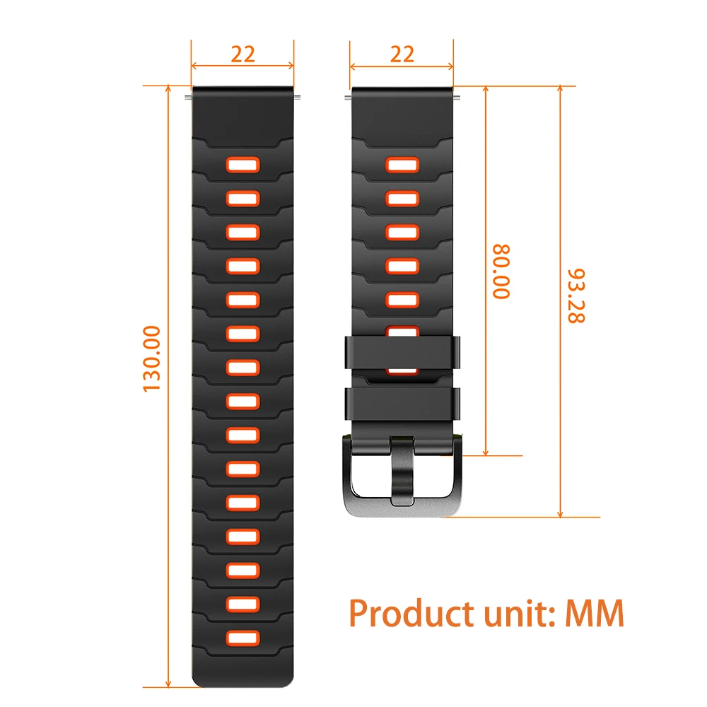 Premium 22mm Wide Replacement Watch Band Strap, Compatible with Smartwatches