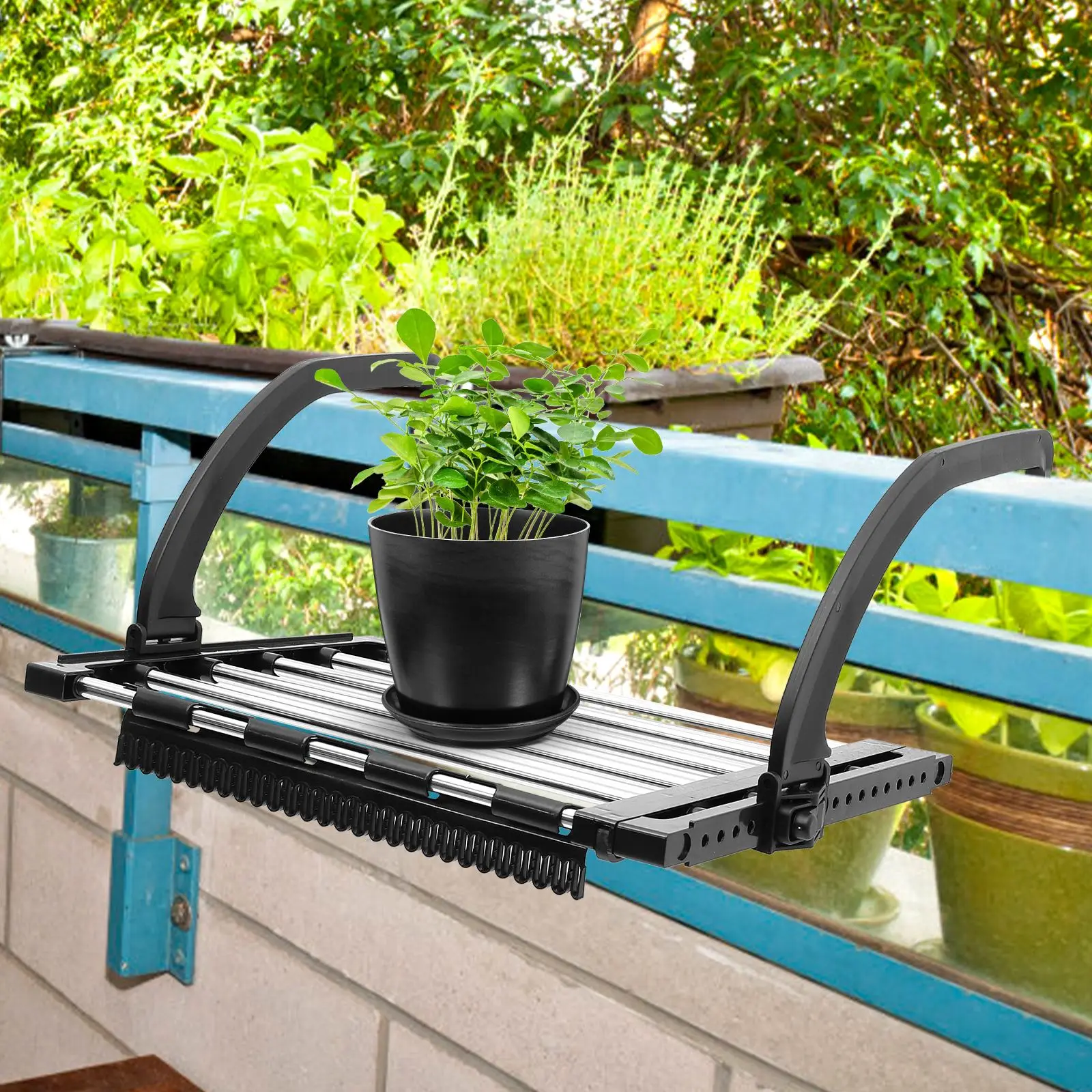 Balcony Drying Rack Clothes Multi-purpose Hanger Large Laundry Hanging Stainless Steel Clothesline outdoor folding 6