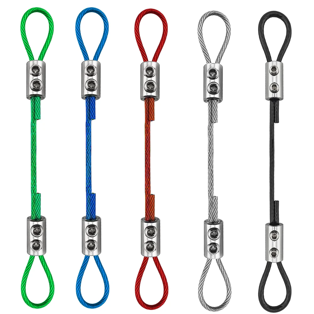4PCS Adjustable 2mm 3mm Multi-Color PVC Stainless Steel Wire Rope Cable Fastener Kit For Hanging Pictures Bonsai Swings Cameras