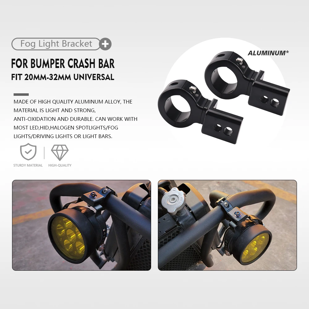 Universal Motorcycle Auxiliary Lamp Support and Fog Light Bracket