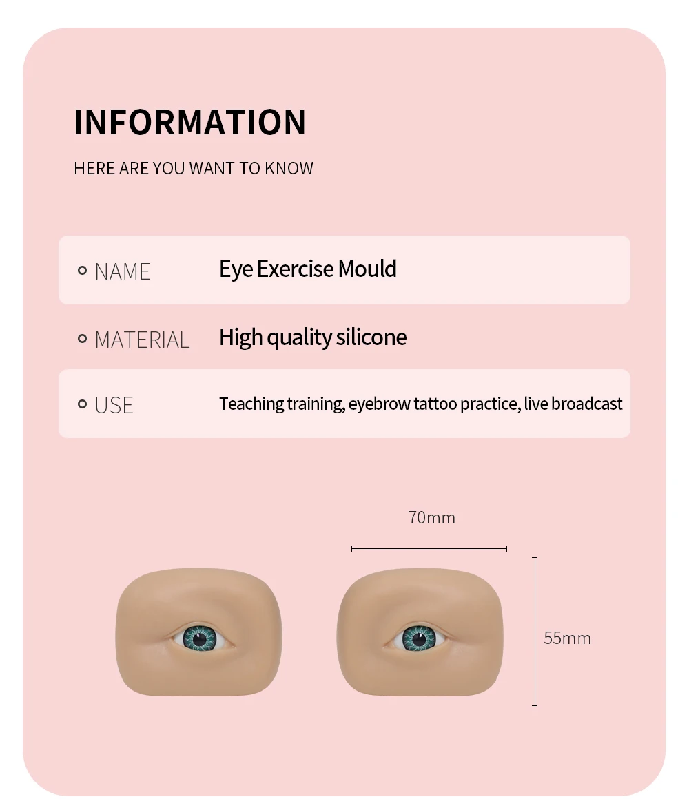 Wimpernverlängerung 3D Silikon Augenbrauen Tattoo Realistische Praxis ANNAFRIS Modell Augen Make-up Training Haut Links Und Rechts neu – Detail 2