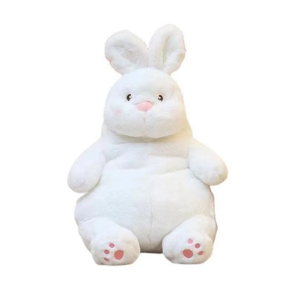 45CM Cute Big Fat Rabbit Plush Toy Big White Goose White Short Hair Super Soft Animal Doll Lover Child Birthday Gift