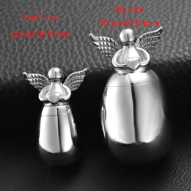 Small Keepsake Urns for Human Ashes Angel Wings Heart Mini Stainless Steel Cremation Memorial Urns for Ashes Jewelry Dropship 6