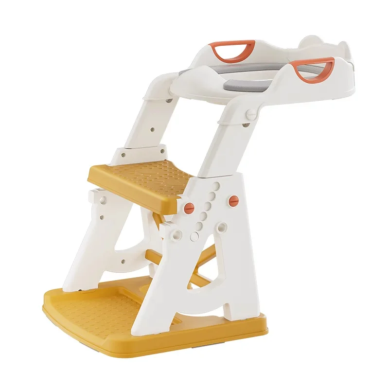 Töpfchentrainer-Sitz, 2-in-1 Töpfchentoilette mit Tritthocker für Jungen und Mädchen, Kleinkind-Toilettensitz mit Stabilisierungsstange – Detail 6