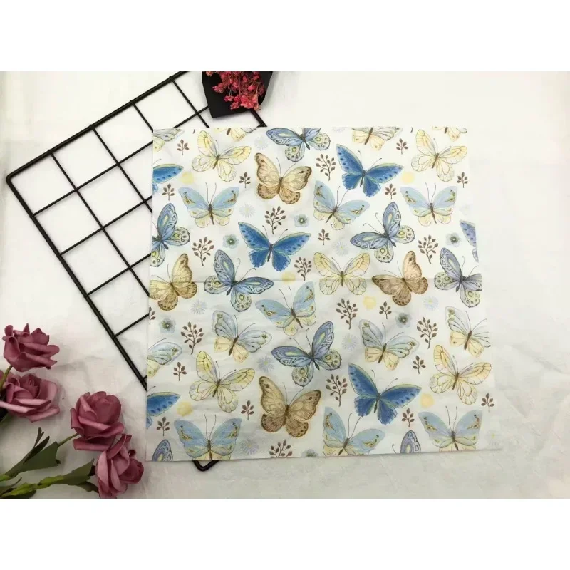Colorful Printed Napkins New Butterfly Models Hotel Cafe Party Wedding Square Paper Napkin Placemats Food Grade Napkin 2 Ply 33c for Paper Napkins Disposable Paper Placemats Tissue Paper Decoration