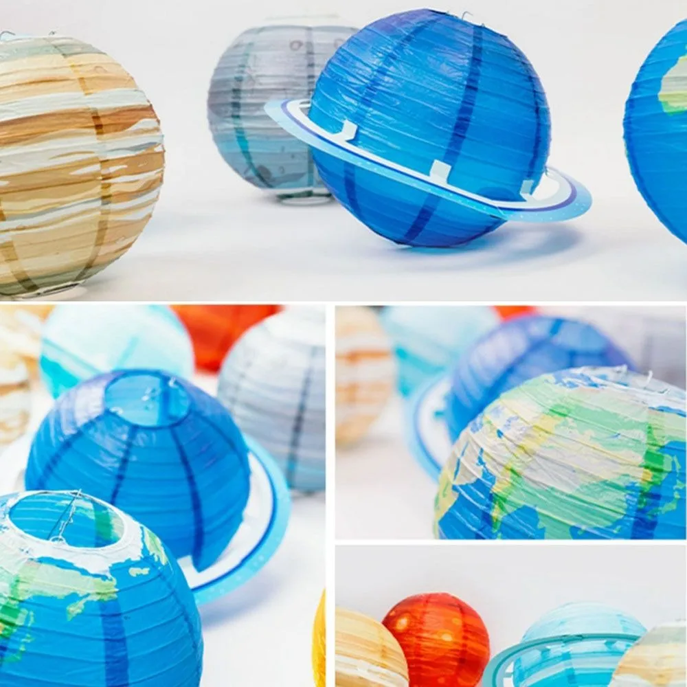 Nyolc planets foldable Csillag alakú Ügyirat lanterns Külső Betűköz Planéta Théma-rendszer Boldog szülinapi Félfogadás dekor gyerekeknek Planéta Irat Lámpavas