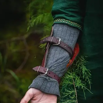 Fashionable Outdoor Arm Protective Leather Gloves Cosplay Medieval Wristband Protective Gear 6