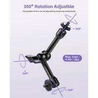 Adjustable Magic Arm with Super Clamp,9 inch Articulating Arm Clamp Friction Power Arm Crab Screw Kit for Camera Monitor Light - Image 3