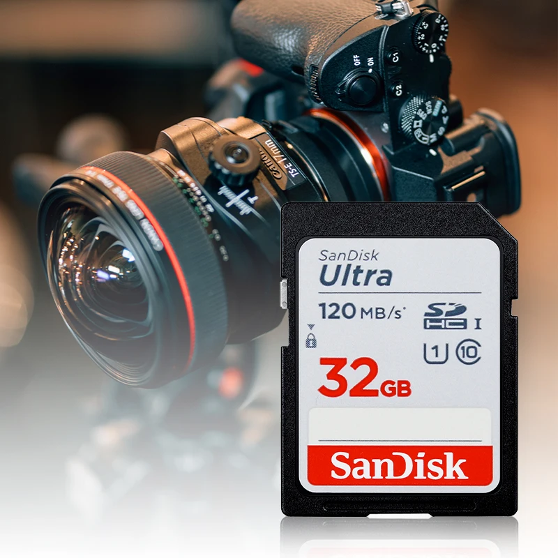 SanDisk-カメラ用の高速フラッシュメモリカード,u1,c10,ultra 32GB