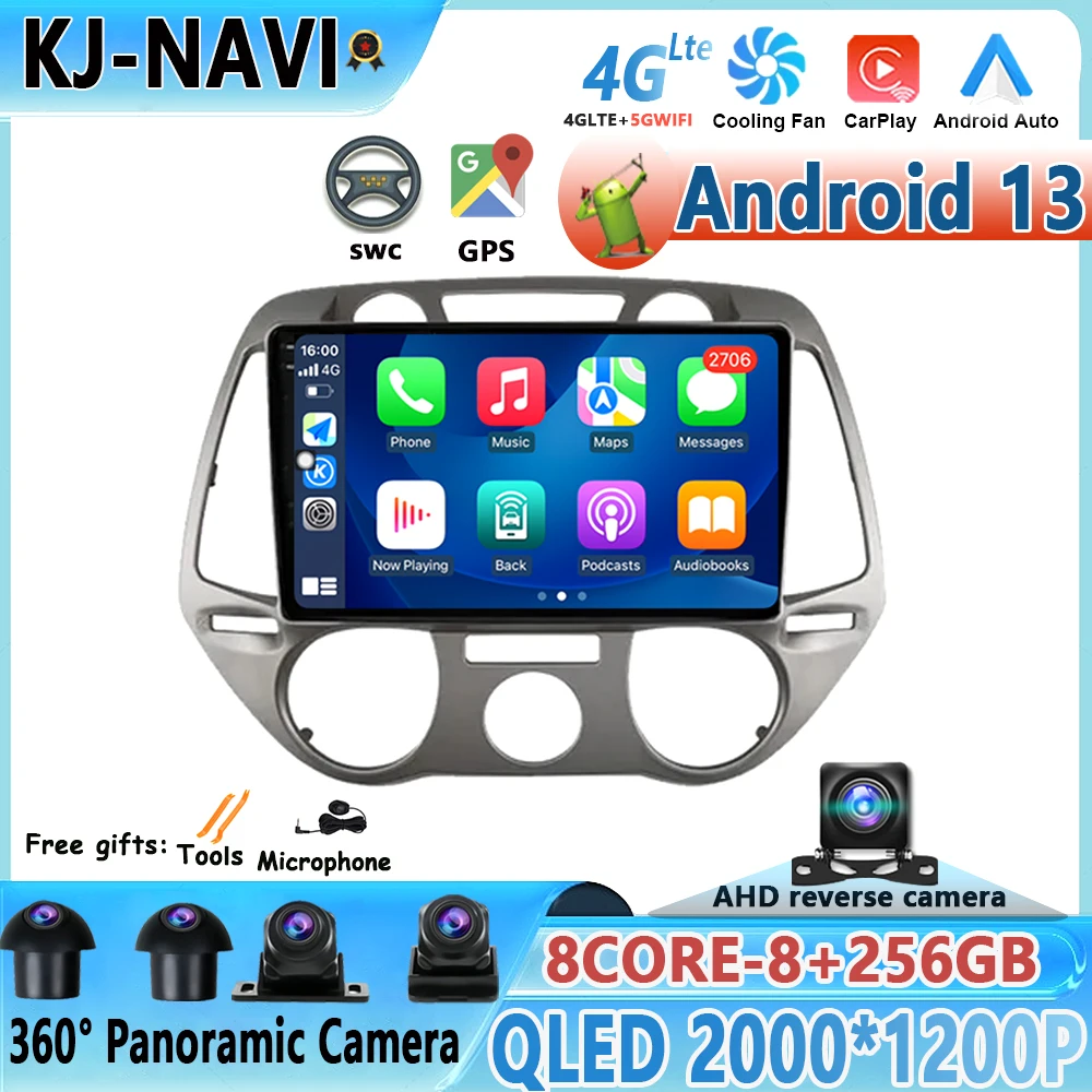 

Автомобильный радиоприемник 9 "4G Lte Android 13 мультимедийный видеоплеер для Hyundai I20 2010 2011 GPS Bluetooth навигация Беспроводная Автомобильная магнитола