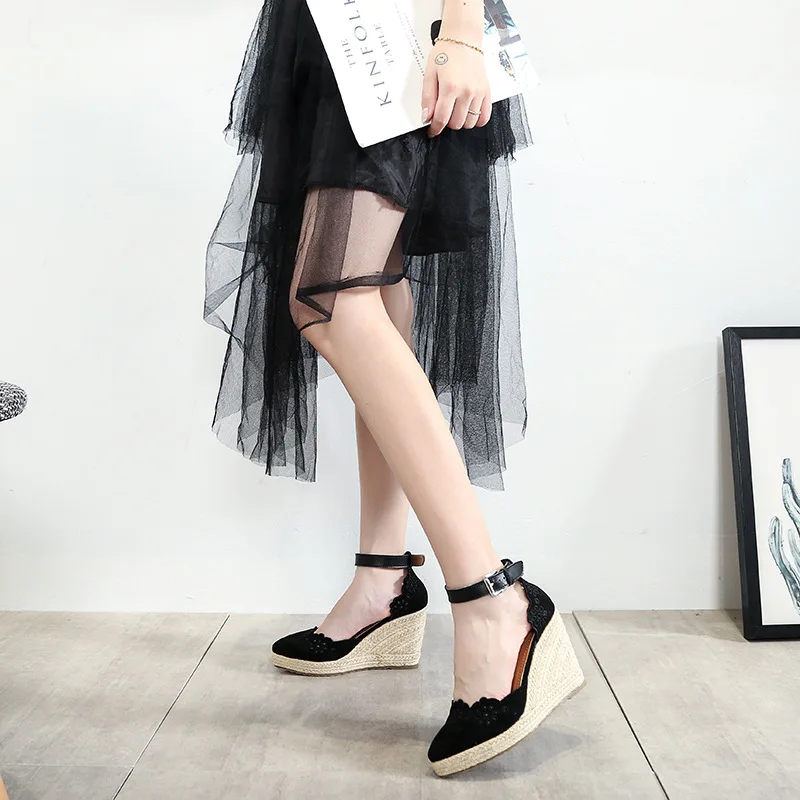 Comemore Women's Casual Summer Platform Pumps Shoes Women Sandals Heels 2023 Wedge Heel Woman Comfortable Sandalias De Mujer 34