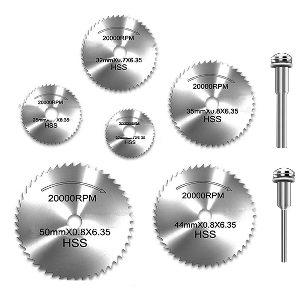 8 Teile/satz Hss Trennscheiben, Mini Kreissägeblätter, High Speed Stahl Cut-off Dreh Werkzeug Trennscheibe für Dremel Zubehör – Detail 8