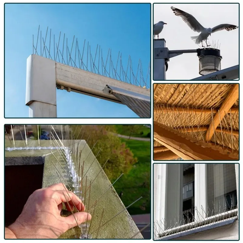 Stainless Steel Bird Spikes - Outdoor Pigeon Deterrent for Roofs, Fences, and Gutters