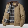 TRAF Men's Wash Jacket Jacket Multi-Pocket Cotton Middle-Aged And Elderly Stand Collar Overalls Jacket Men's Business Jacket 1