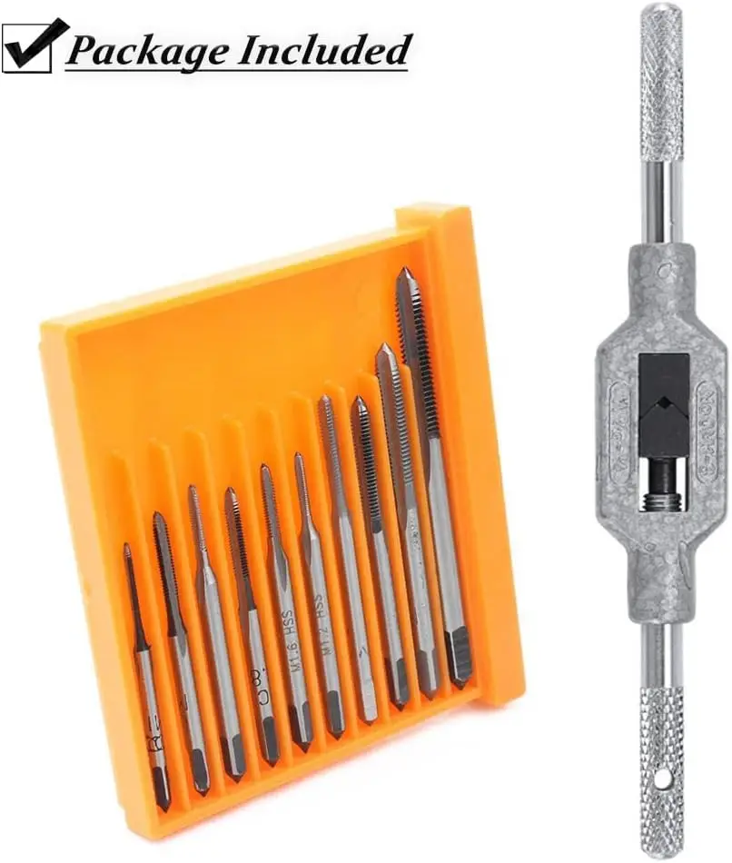 Mini Thread Machine Tap 11Pcs Micro-Taps Bit Small Hand Screw Thread Taps M1-M3.5 HSS Mini ...