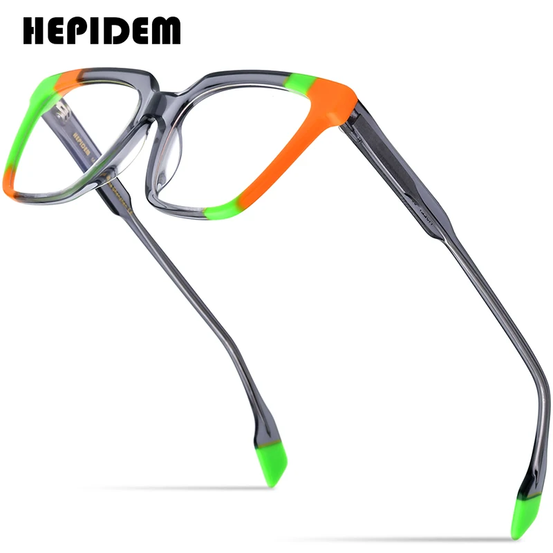 

HEPIDEM Multicolor Acetate Glasses Frame Men Retro Square Eyeglasses Women Optical Prescription Spectacles Myopia Eyewear 9227