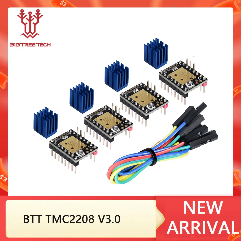 Bigtreetech-motorista do Motor de Passo Tmc2208 V3.0 Uart Peças da Impressora 3d Tmc2130 Tmc2209 Skr V1.4 Mks Sgen Rampas 14 Skr Mini e3