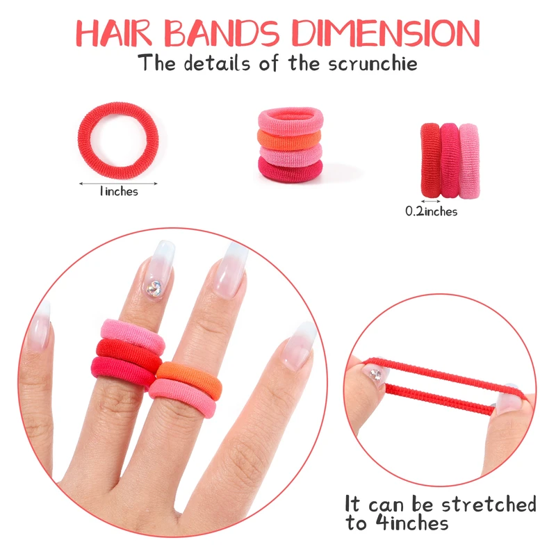 20/50pcs Kids Elastic Hair Bands Girls Sweets Scrunchie