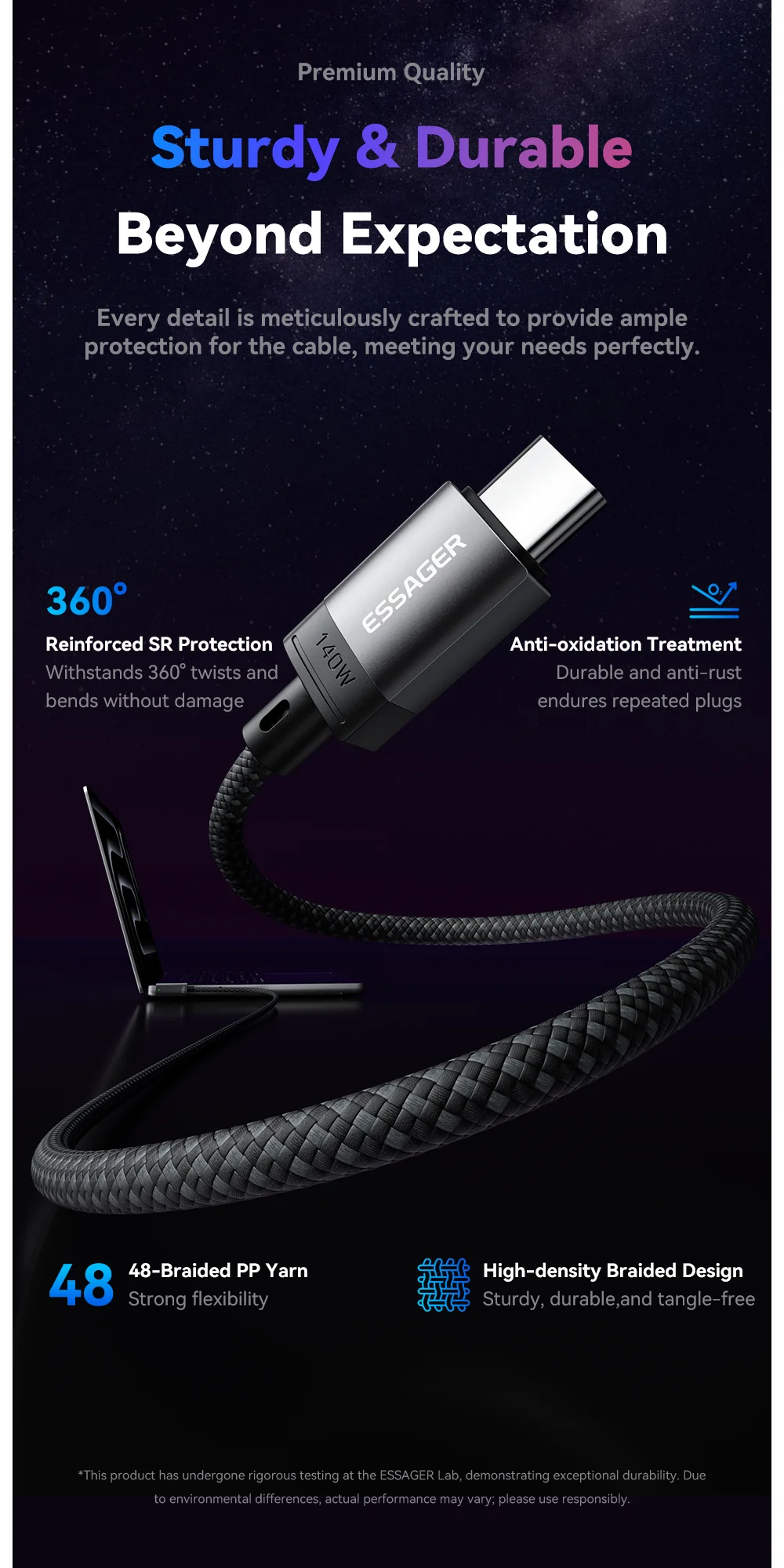 Essager USB Type C to MagSafe3 Magnetic Charging Cable For MacBook Air/Pro