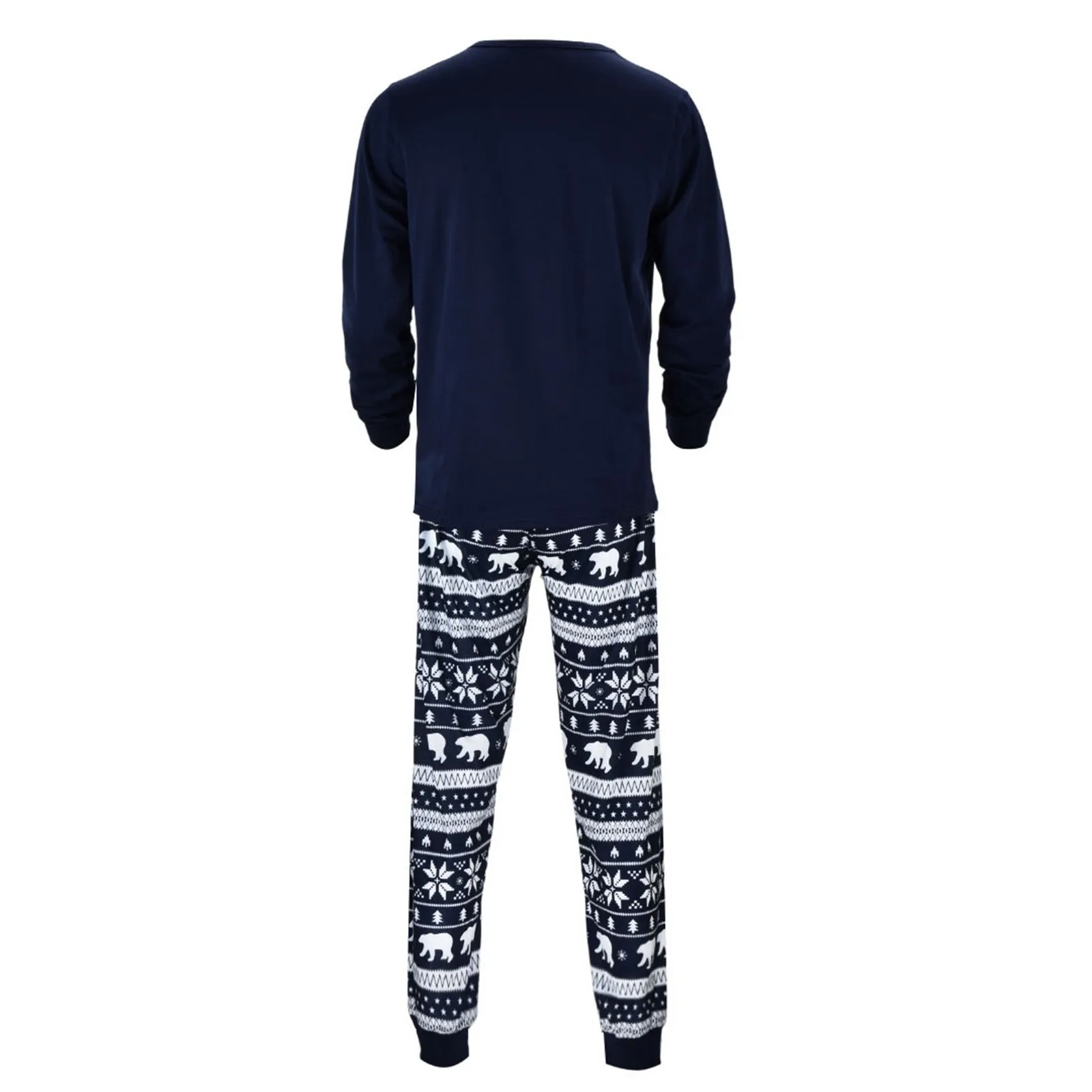 thumbnail image 5 of Conjunto de 2 piezas de pijama para padres e hijos, ropa de dormir navideña, camiseta de manga larga con cuello redondo y pantalones, conjunto familiar a juego para madre, padre e hijos, 5 of 5