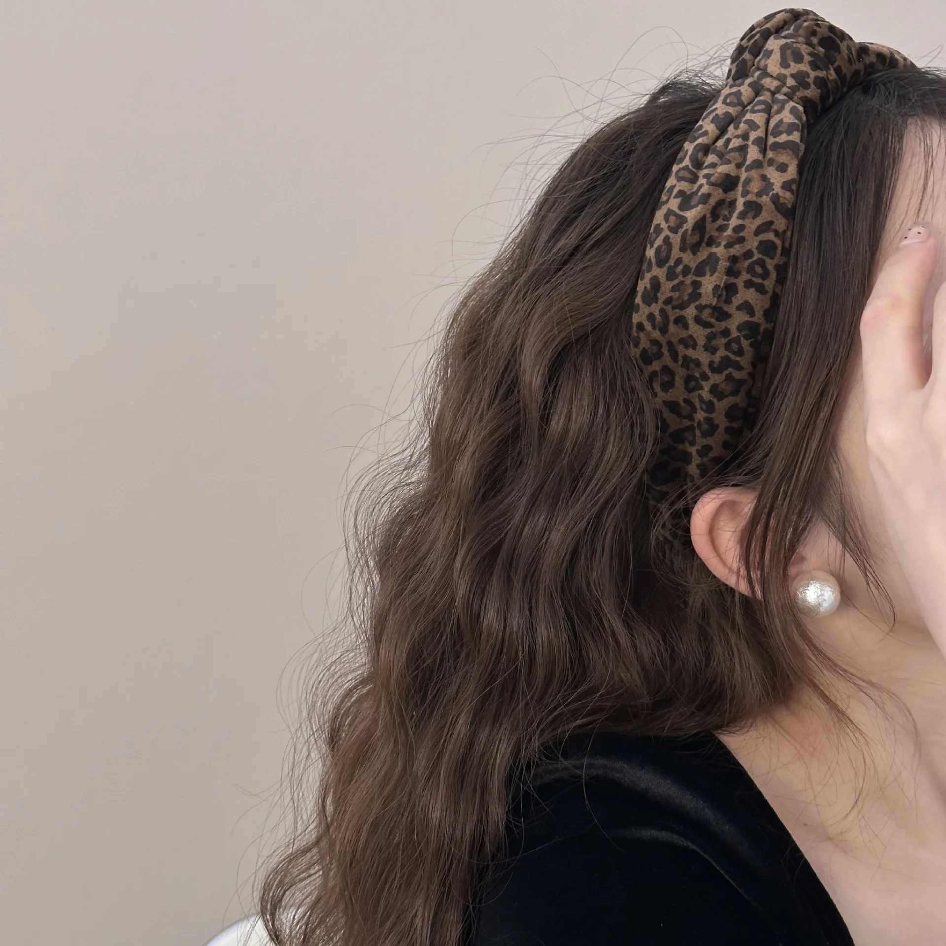 Leopard print headband for women girl hair accessories band bow vintage Hoops popular makeup kpop rollers washing fashion new in