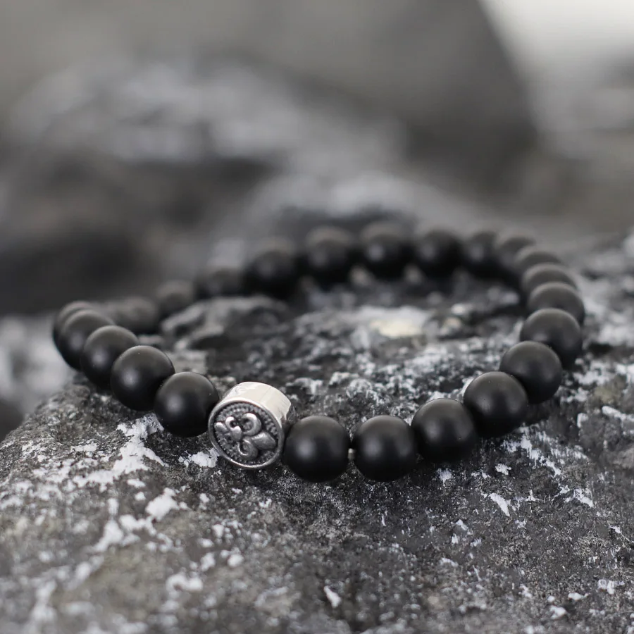 Natural Tiger Eyes Obsidian Lava Stone Beaded Bracelet for Men