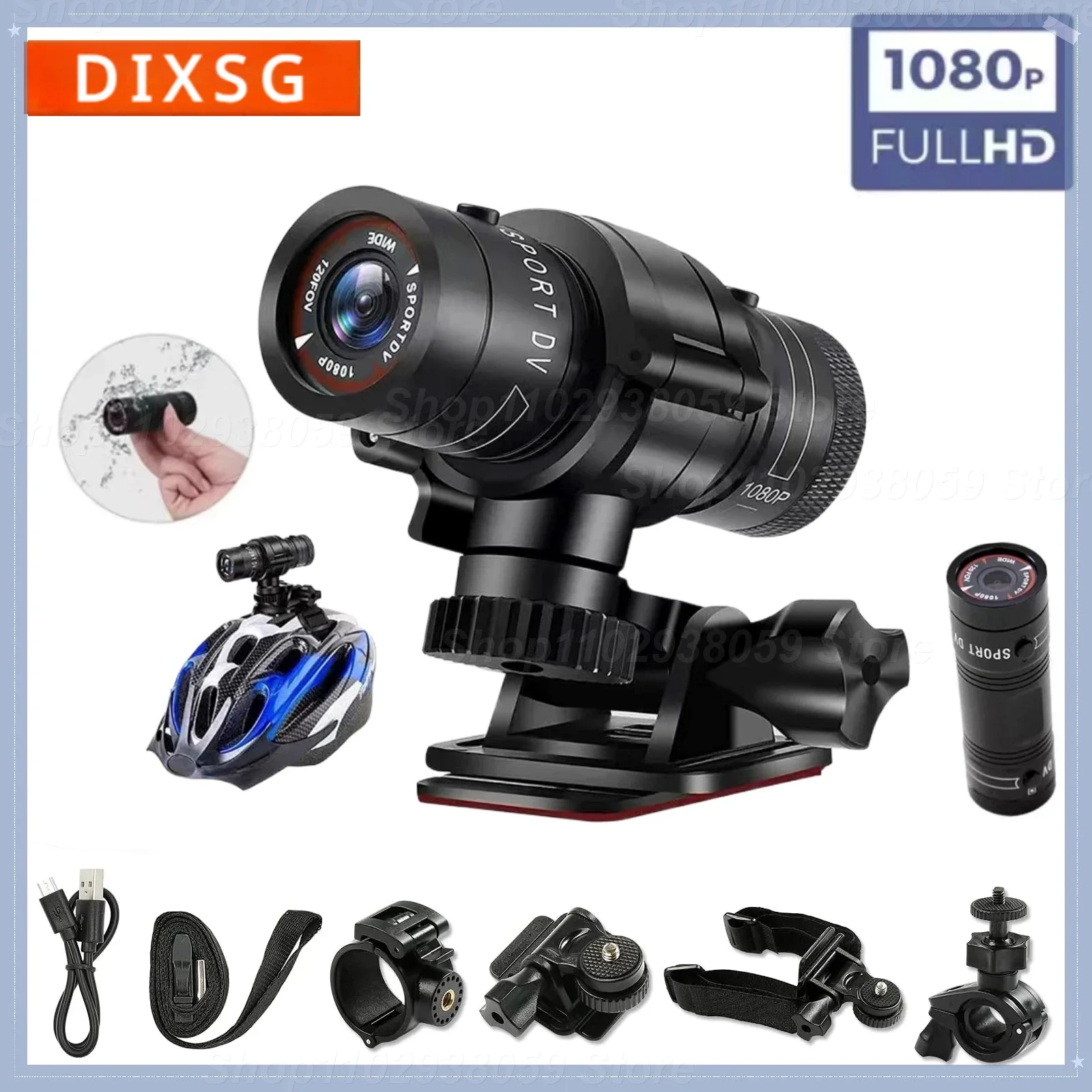 F9 Sport Camera HD 1080P Bike Motorcycle Helmet Camera Outdoor Action DV Video DVR Audio Recorder Dash Cam for Car Bicycle