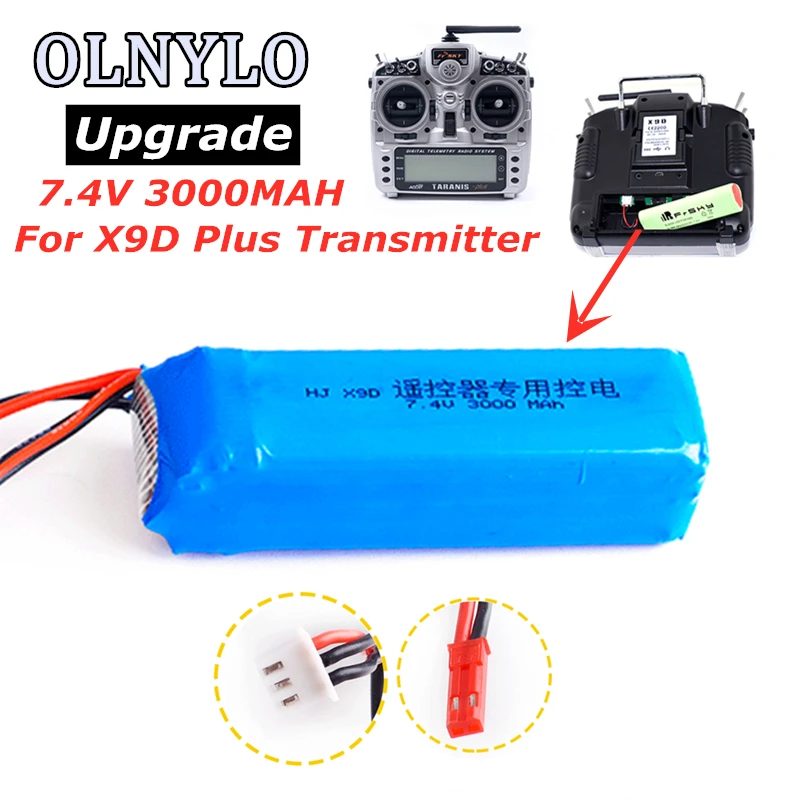 Aggiornamento Batteria Lipo 7.4V 3000Mah Per Frsky Taranis X9D Plus Trasmettitore Accessori Giocattolo 2S 7.4V Batteria Lipo Spedizione Gratuita
