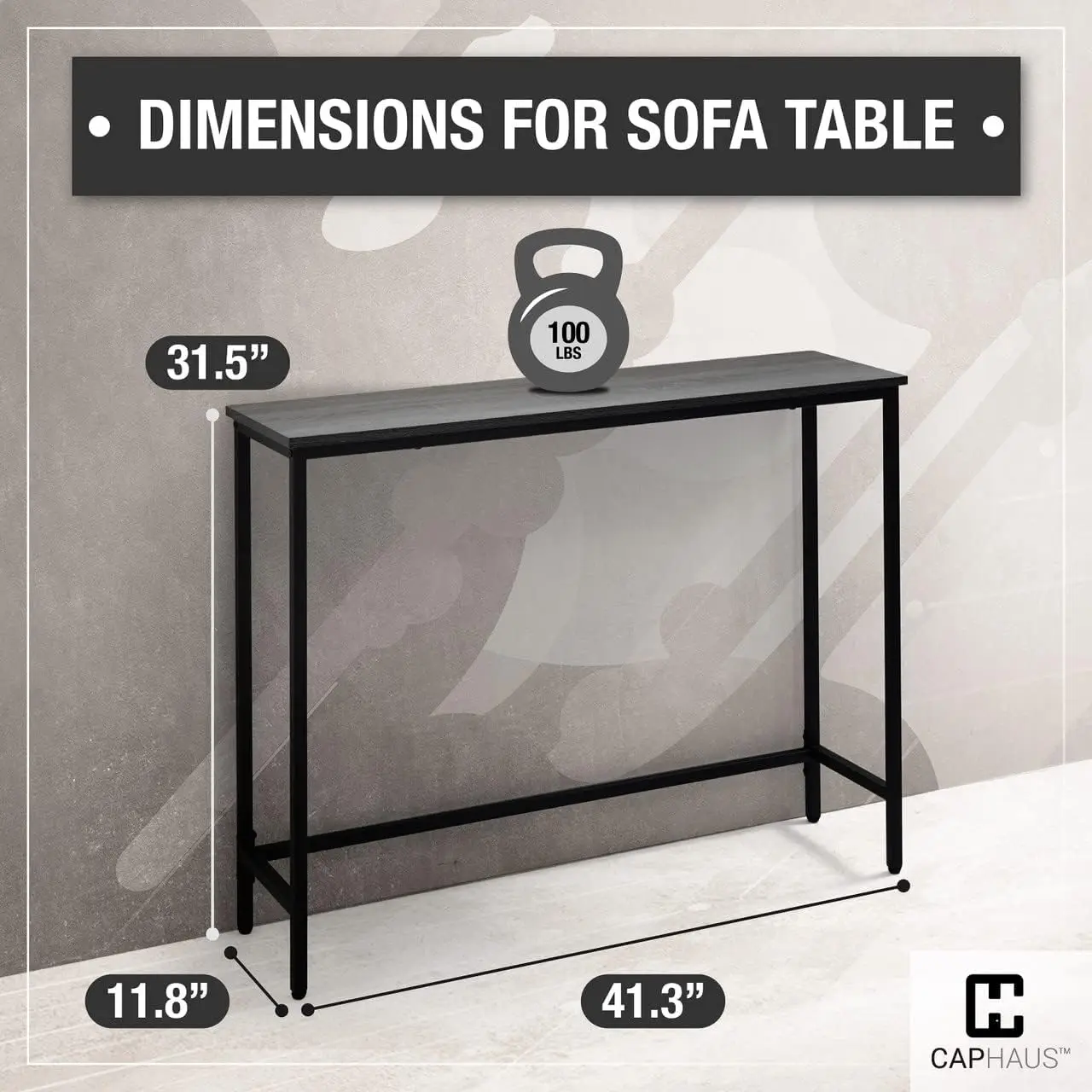 41” Classic Console Table for Entryway, Modern Sofa Table for Living Room, Industrial Sofa Console Table, Snack Entrance Table 3