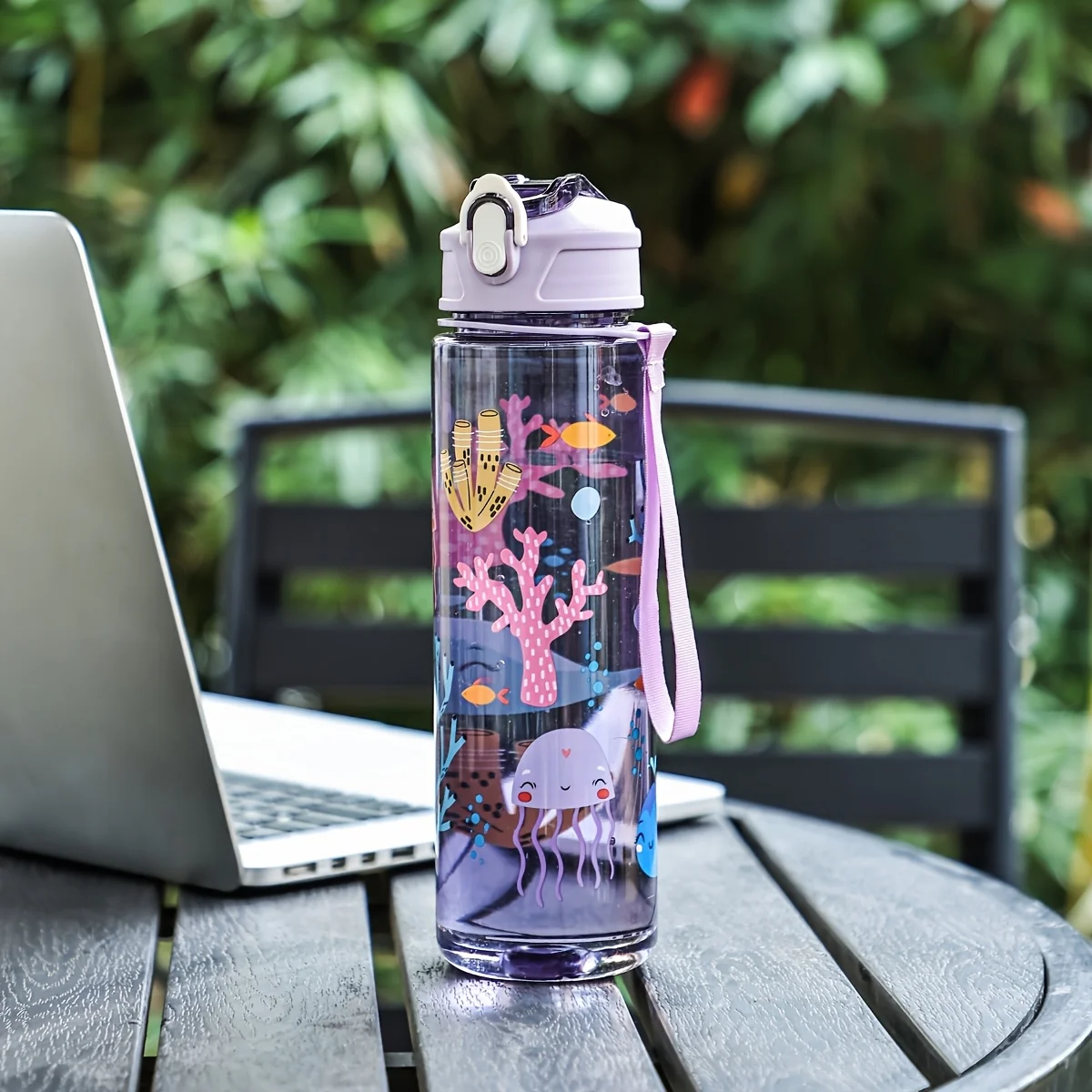 1pc high-value cartoon straw cup,cute student water cup,portable for outdoor camping and picnicking,large capacity
