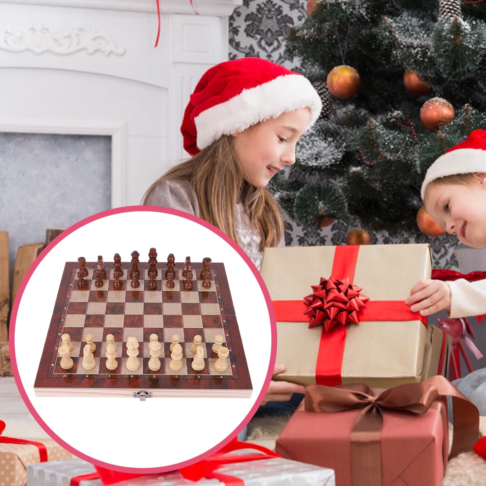 29x29cm 3 in 1 Chess Chekers Backgammon Wooden Set Foldable Board for Kids Adults wooden chess foldable chess board folding chess board