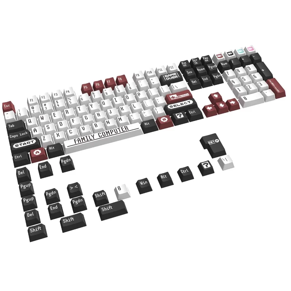 branco tema Keycaps, árabe, coreano, russo, PBT,