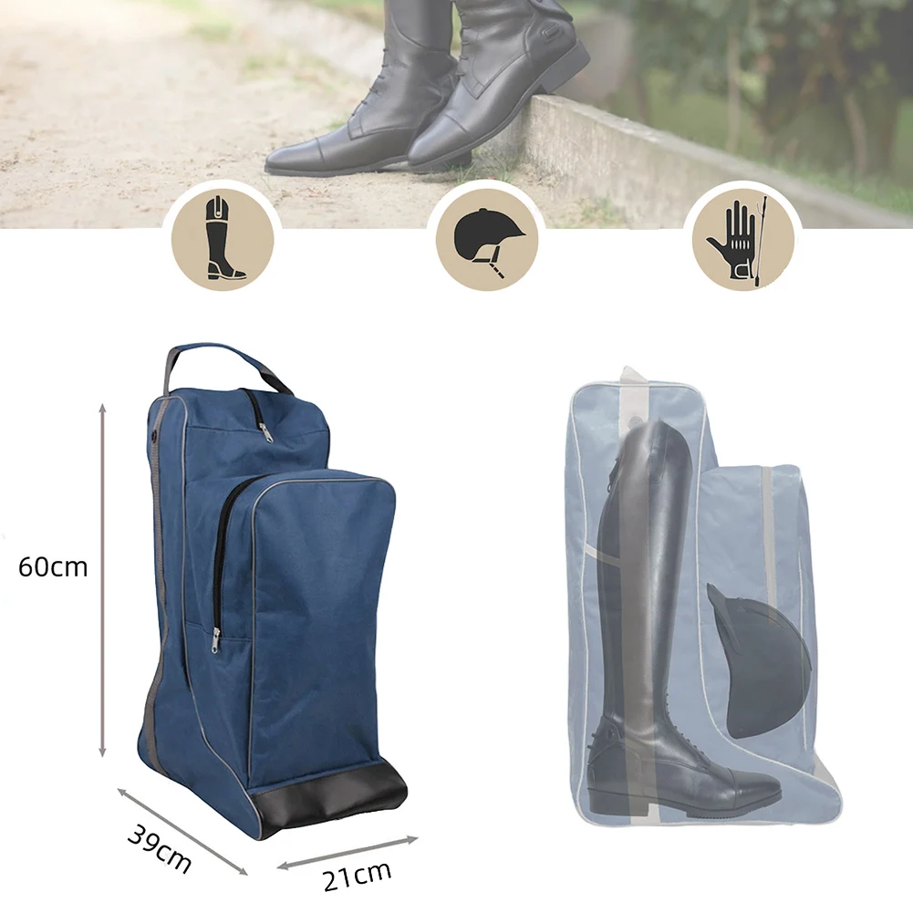 Horse Riding Tall Boot Storage Bag Large Capacity Oxford Cloth Waterproof Shoes Bag Equestrian Gear With Handle