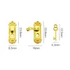 Mini Furniture Pull Keyhole Plate Brass Knobs Dollhouse Lock Key Set Miniature Door Handles Doll House Gift DIY Accessories 5