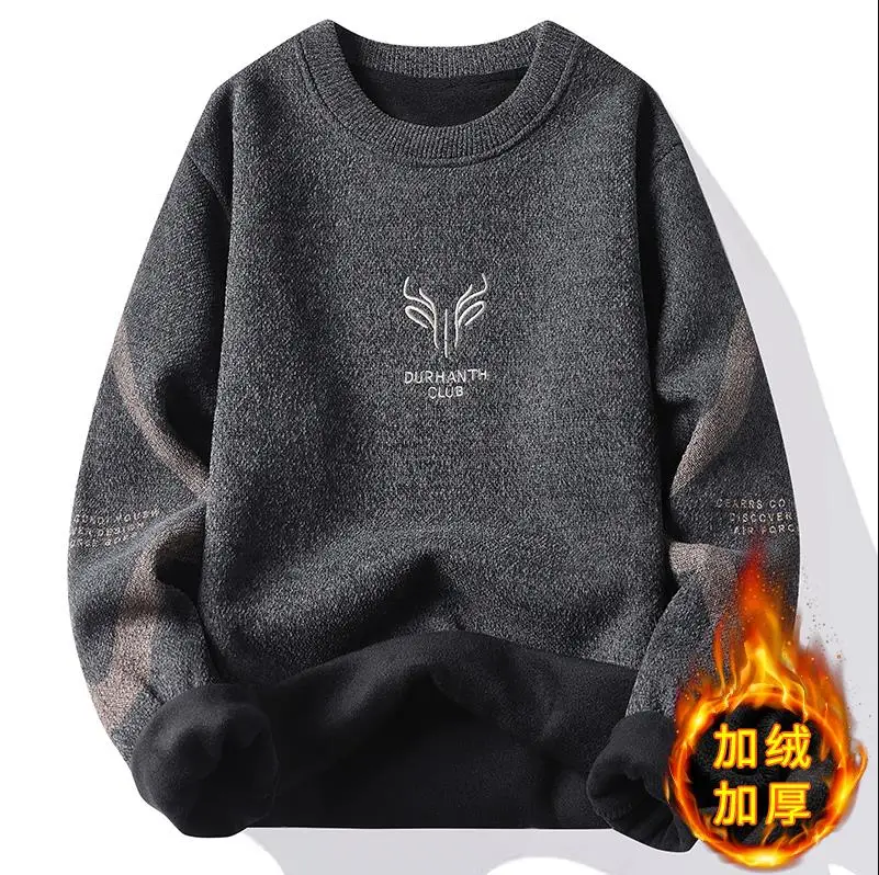 

2022 Autumn Fashion Round Neck Sweaters Men Slim Knitwear Jumper Soft Warm Pullover Male Casual Trendy Jersey Knitted Sweat 7007