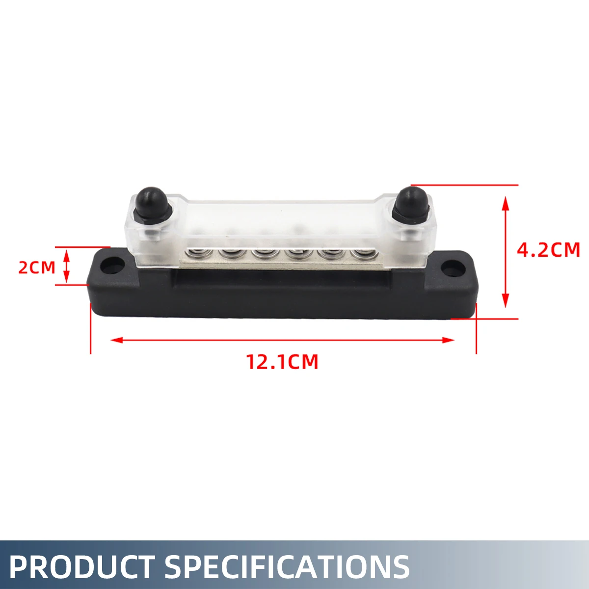 M6 12V Bus Bar 1/4 inch Power Distribution Block 150A Electrical Terminal Block Buss Bar for Truck Boat Car Camper RV power distribution block
